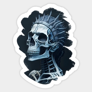 Female Skeleton In A Crown Sticker